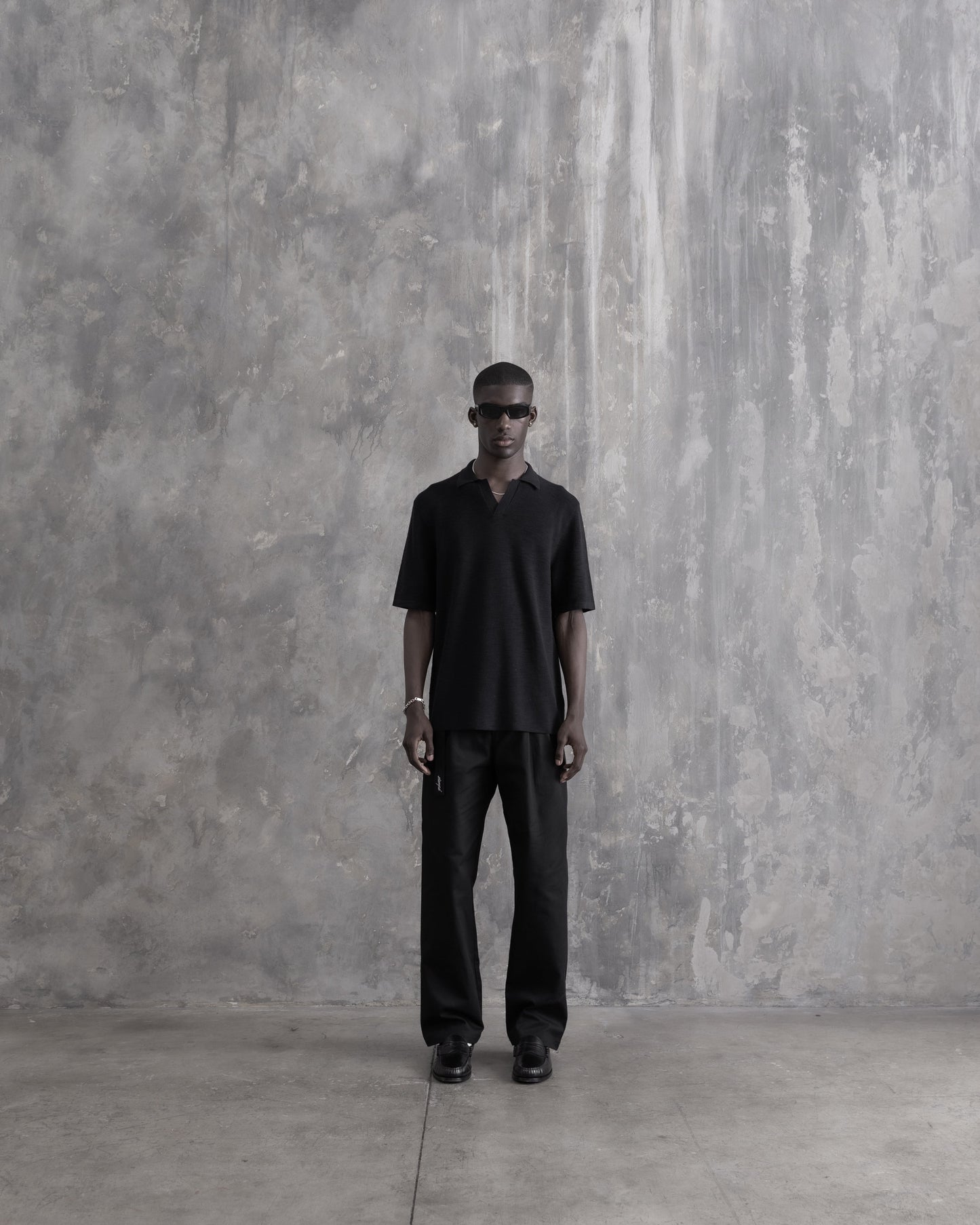 Ribbed Knit SS Polo