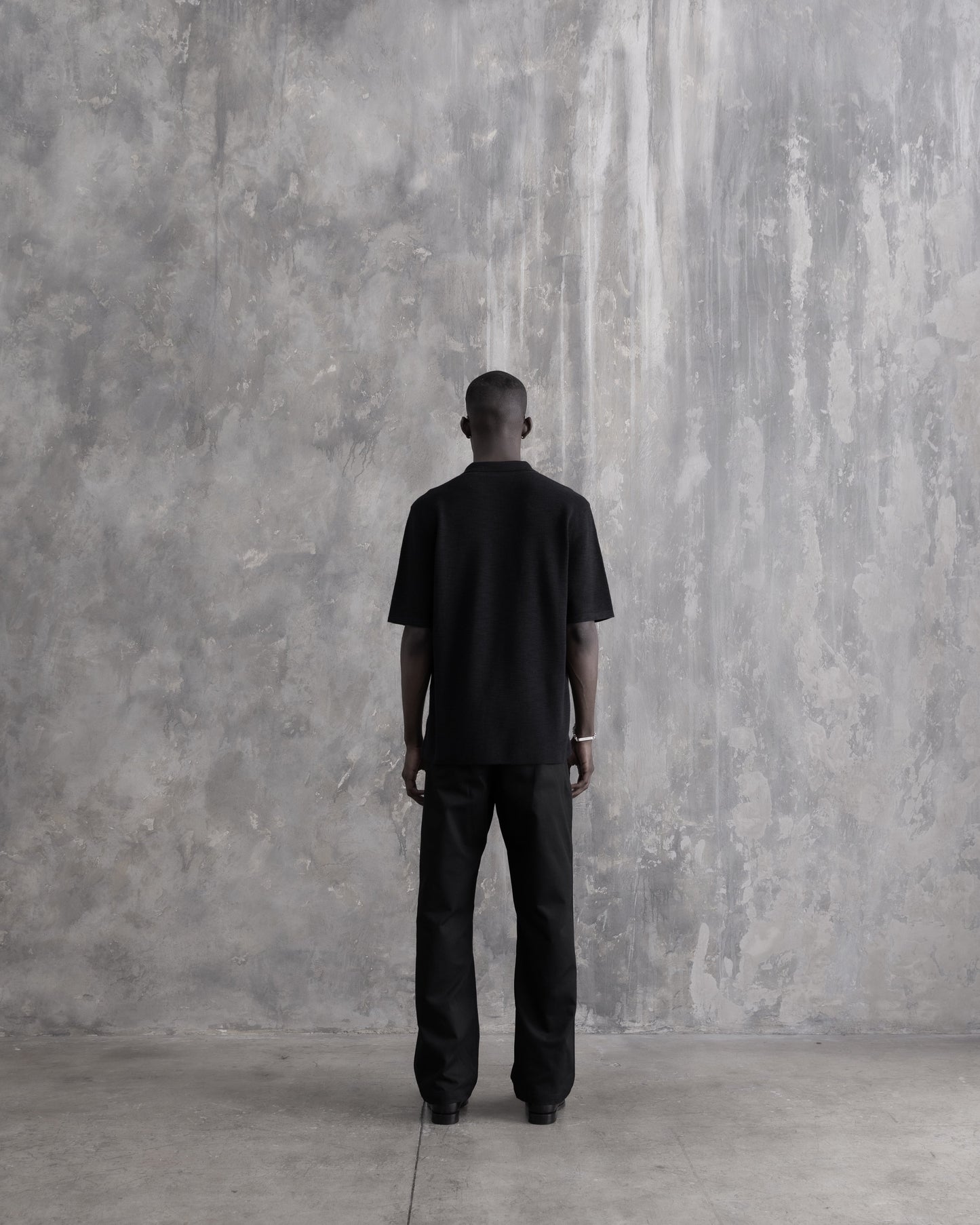 Ribbed Knit SS Polo