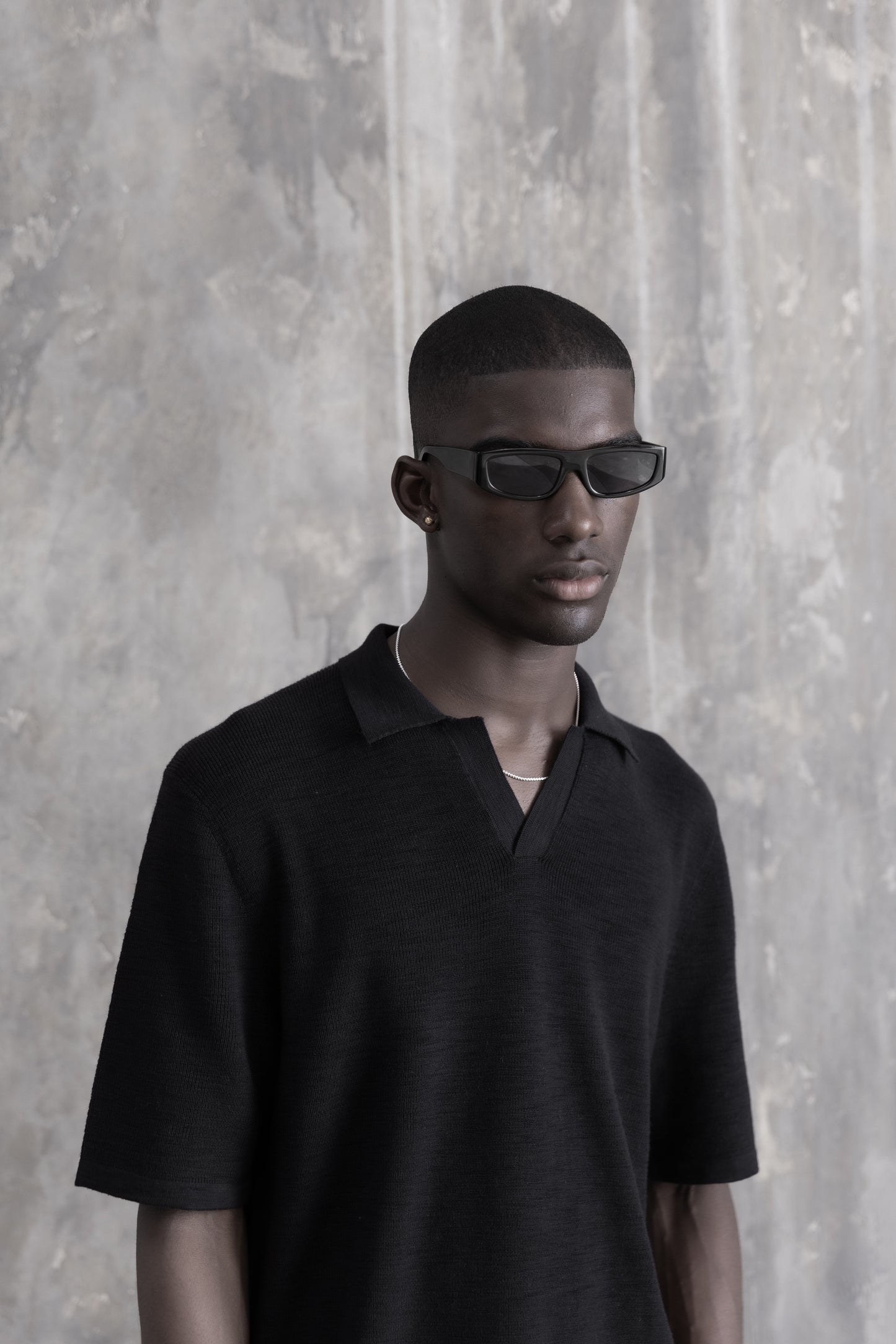 Ribbed Knit SS Polo