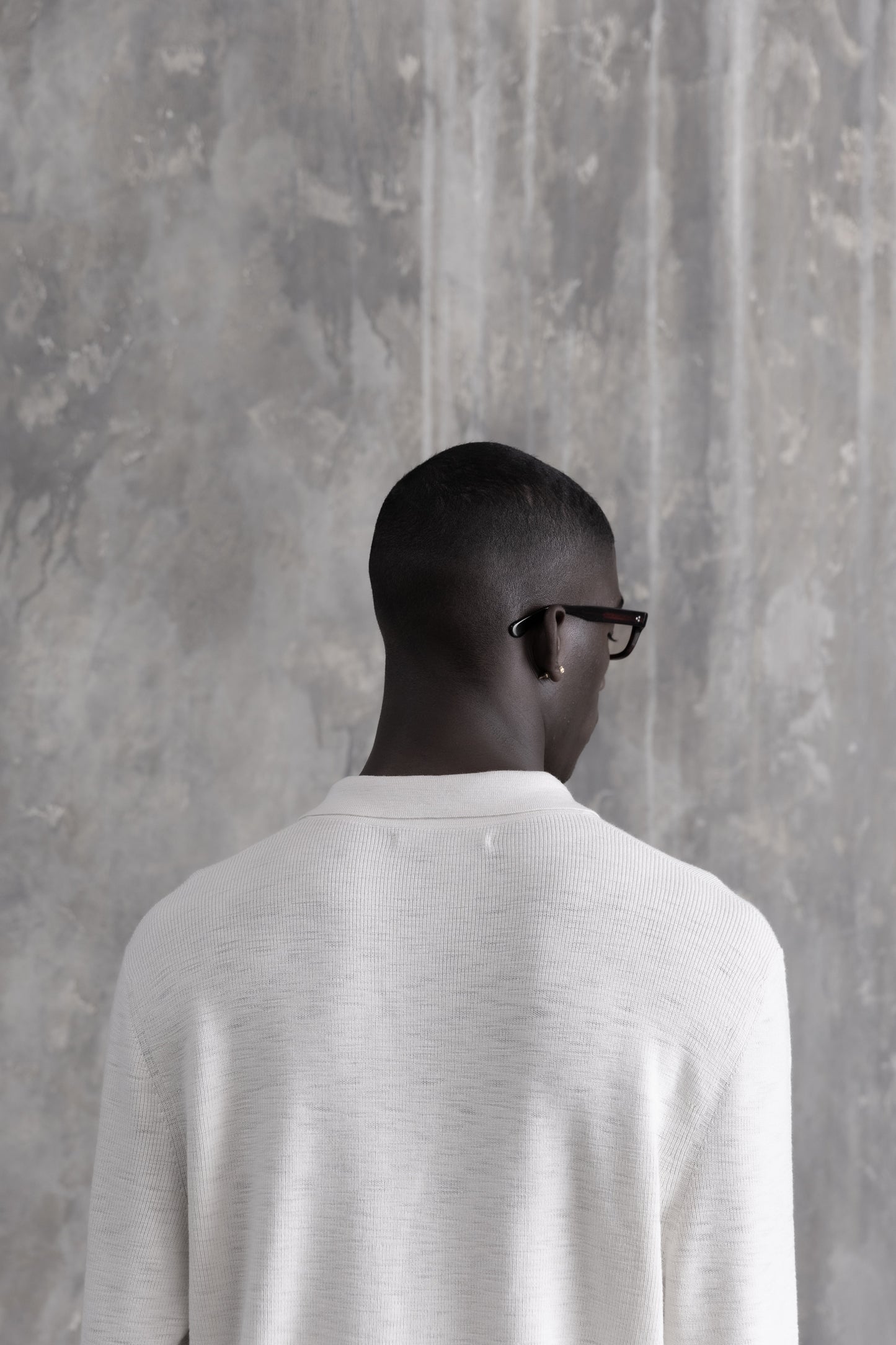 Ribbed Knit LS Polo