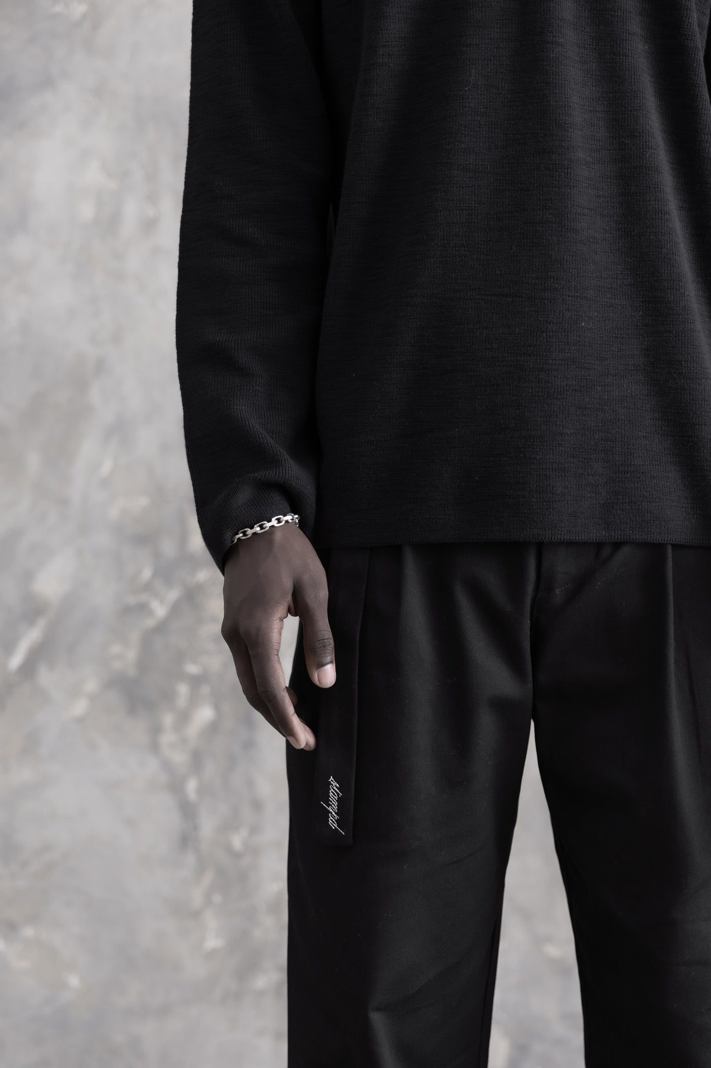 Ribbed Knit LS Polo