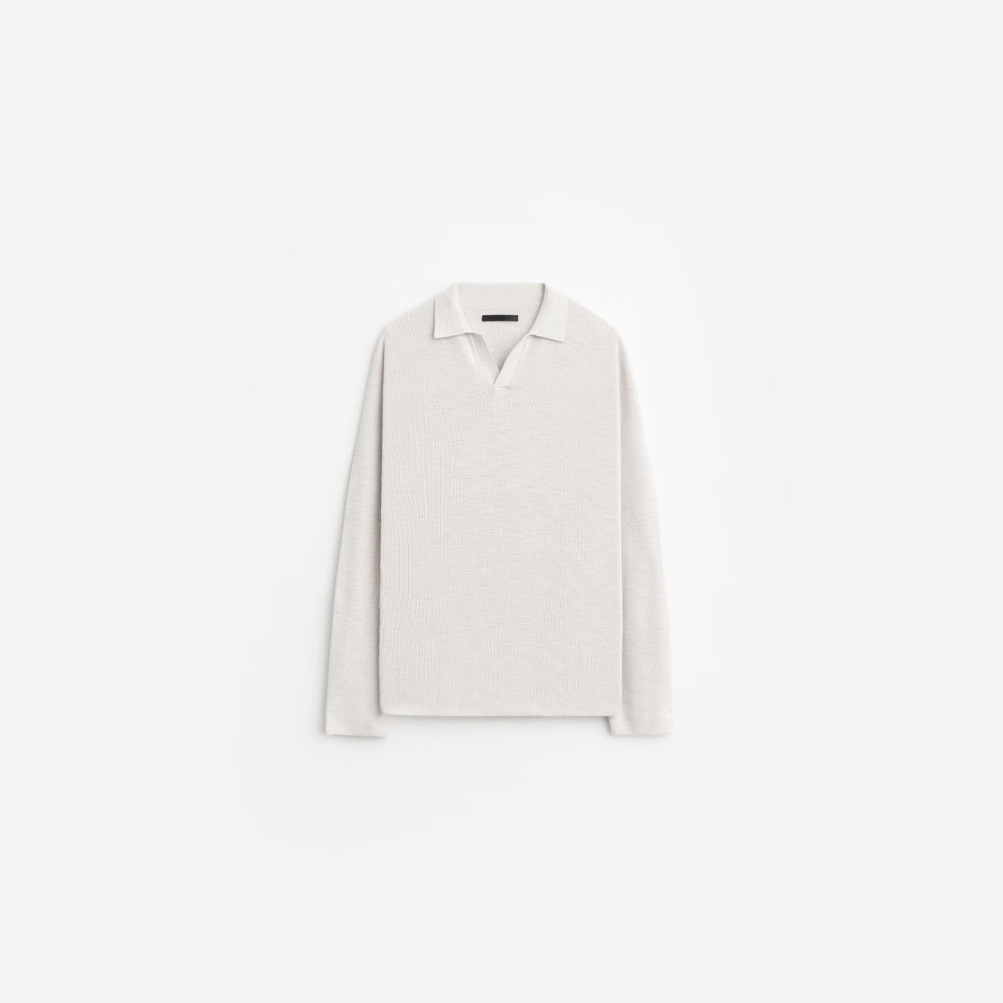 Ribbed Knit LS Polo