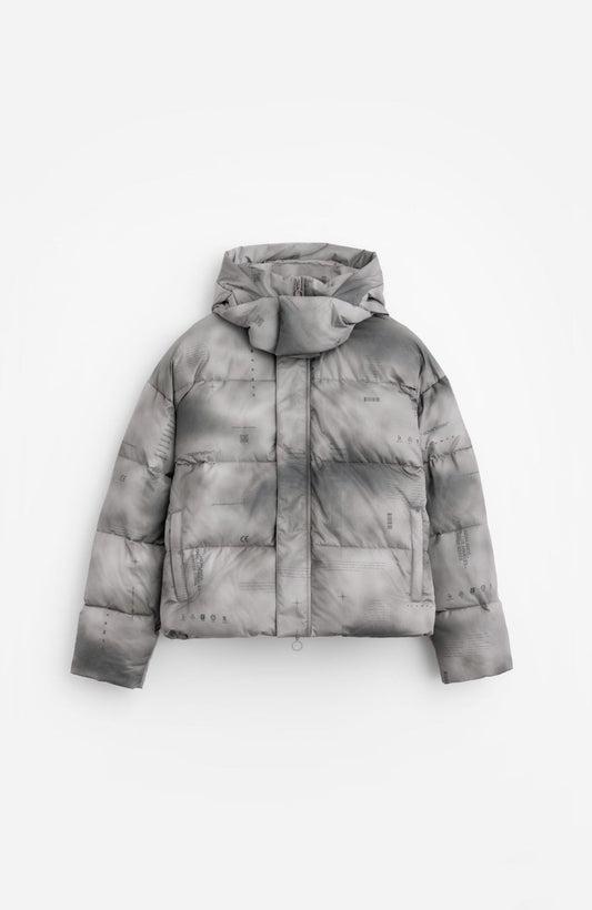 Ice Print Cropped Puffer